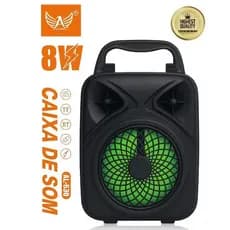 Caixa de som Multimidia Cartão De Memoria FM Recarregável 8W Altomex Al-5308