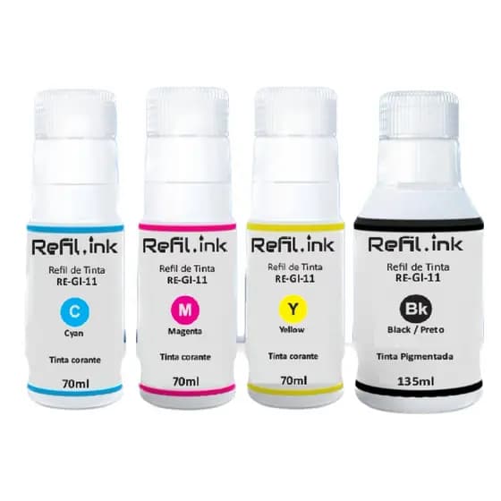 Kit 4 Tintas Refil-ink P/ Impressora Canon G3160 G2160 Gi-11