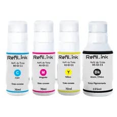 Kit 4 Tintas Refil-ink P/ Impressora Canon G3160 G2160 Gi-11