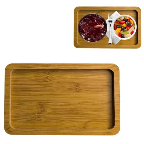 Bandeja Retangular em MDF Madeira Para Cozinha Tábua 23,5cm