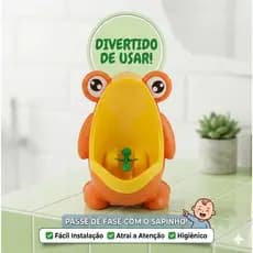 Mictório Infantil Sapinho para desfralde de menino, ventosas para parede com alvo giratório.