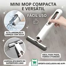 Mini Mop Portátil Dobrável – Rodo Esfregão Multiuso para Limpeza Fácil de Cozinha, Banheiro e Vidros