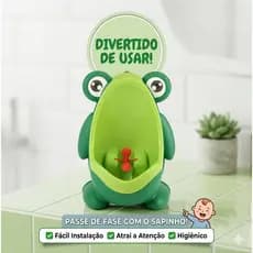 Mictório Infantil Sapinho para desfralde de menino, ventosas para parede com alvo giratório.