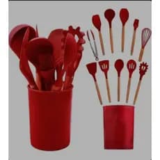 Kit 12 Utensílios De Cozinha Silicone Premium Antiaderente Espátulas e Colheres.