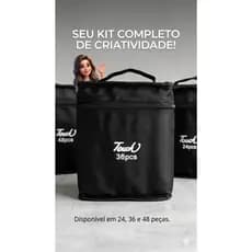 Kit Canetinhas c/36 cores Ponta Dupla Marcador Permanente + Bolsa