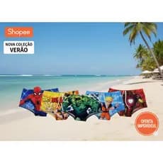 Sunga Infantil Personagens Diversos Moda Praia e Piscina
