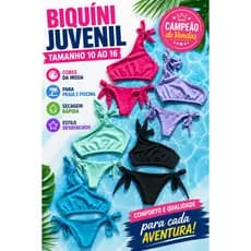 Conjunto Biquíni Juvenil Moda Praia Menina Estilo Diferenciado Com Nó Tamanho 10 12 14 16