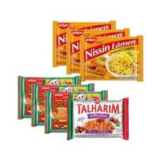 Kit Macarrão Instantâneo miojo Nissin 7 Unidades – com 3 Sabores