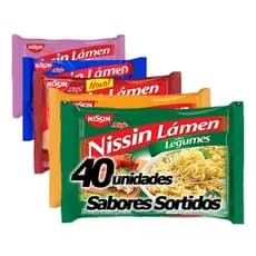 Nissin Lamen Miojo noodles  Kit com 40 Unidades em 5 Sabores atacado