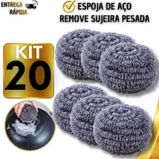 20 Esponja De Aço Inox Lava Louça Não Enferruja Limpeza Pesada Bucha Palha de Aço Panela Cozinha Casa Restaurante