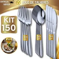 Conjunto Kit Talher  inox Garfo Faca Colher Cozinha Restaurante Gafos Facas Colheres Talheres