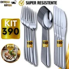 Kit Talheres Inox Peças Garfo Faca e Colher Aço Inoxidável Refeição Mesa Presente Pai Copa