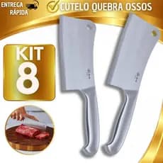 Kit 2/4/6/8 Pçs Cutelo Inteiriço Profissional Aço Inox Alta Qualidade para Churrasco Açougue Cozinha