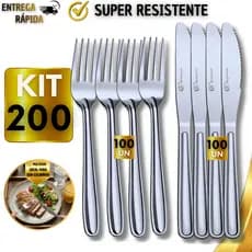 Kit Talheres Inox Faca Garfo  Cozinha Restaurante Buffet Casa Resistência Qualidade Utilidades Presente Pai Copa