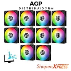 Kit 5 ou 10 Fans Cooler Pc Gamer LED RGB 120mm Ventoinha Gabinete HOOPSON, 120mm, 2000RPM