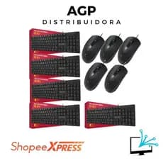 Kit 5 Teclados E 5 Mouses Com Fio Abnt2 Atacado Revenda