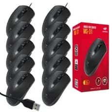 Kit 10, 20, 30 e 40 Mouses Usb C/ Fio C3tech Ms-31bk Atacado/Revenda