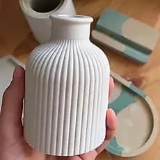 Vaso Decorativo de Gesso Moderno Estilo Minimalista Boho para Flor, Sala, Mesa de Cabeceira e Rack