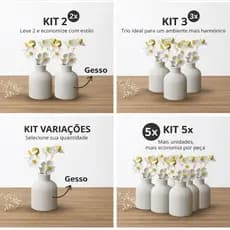 Kit vaso Decorativo de Gesso Moderno Estilo Minimalista Boho para Flor, Sala, Mesa de Cabeceira e Rack
