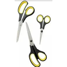Tesoura Multiuso Kit com 3 Aço Inox Papel Escola Cozinha Costura - B-Max