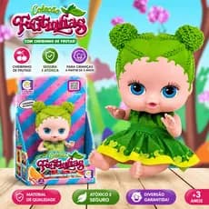 Boneca Bebê Frutinhas com Cheirinho Cotiplás Original Brinquedo Infantil Presente Menina +3 Anos