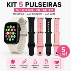 Relógio Smartwatch Original Monitor de Pressão Arterial Bluetooth 5 Pulseiras