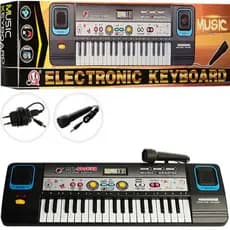 Brinquedo Teclado Infantil Musical Eletrônico com Microfone e Fonte Bivolt - TOYS