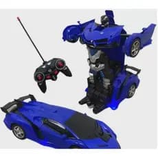 Carrinho Controle Remoto Vira Robô Transformers Cor Azul Carrinho Controle Remoto Vira Robô Transformers Re