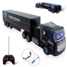 Caminhão Baú de Controle Remoto com LUZ Tractor Cargo Truck Brinquedo