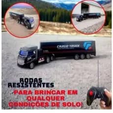 Caminhão Baú de Controle Remoto com LUZ Tractor Cargo Truck Brinquedo