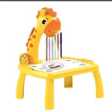 Mesa Projetora Lousa Mágica Girafa Dinosauro Infantil Brinquedo de Desenhar Pintar Colorir Desenho