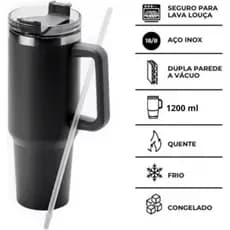 Personalizado - Garrafa Flip Straw Tumbler com 900ml - Preto