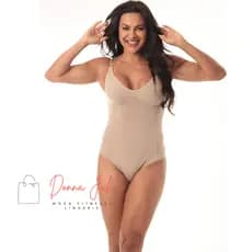 Cinta Body Modelador Compressão Sem Bojo Alças Regulagem Decote Feminino Redutora de Medidas