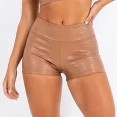 Bermuda Legging Texturizada Premium Mousse/Preta/Marrom – Não Transparente, Cós Alto Modelador