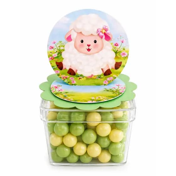 Aplique 3D Ovelhinha para Caixa Acrílica | Lembrancinha de Aniversário Infantil | ENVIO IMEDIATO
