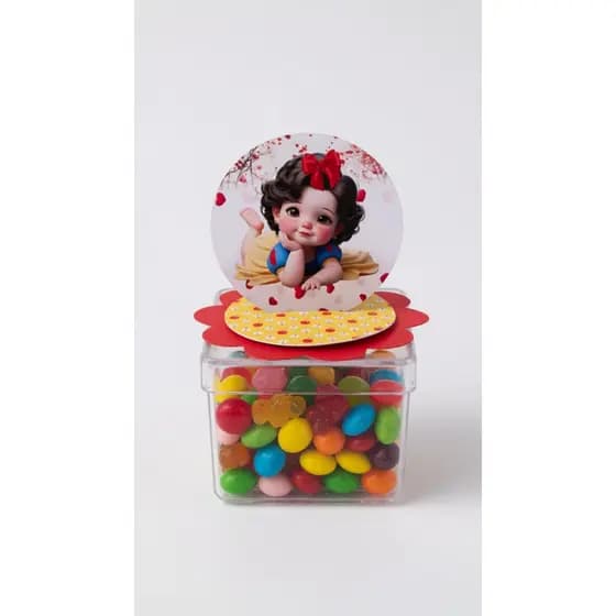 Aplique 3D Branca de Neve Baby para Caixa Acrílica | Aniversário - Festa Infantil  Envio Rápido