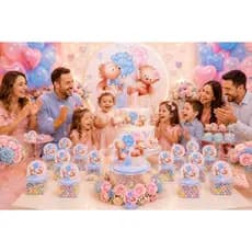 Aplique 3D Chá Revelação ursinhos para Caixinha Acrílica Lembrancinha Festa Infantil Envio imediato