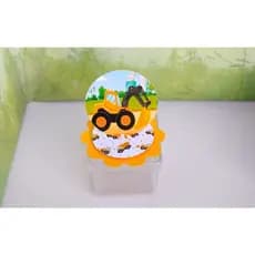 Aplique 3D TAG Lembrancinha Aniversário Festa Infantil para Caixa Acrílica Trator