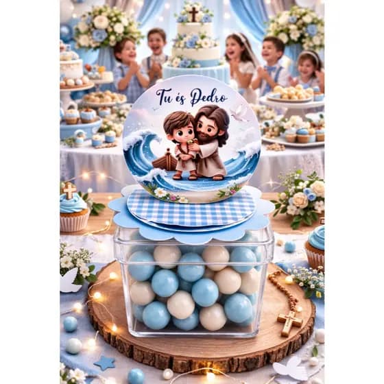 Aplique 3D Pedro - TAG Lembrancinha Aniversário Festa Infantil para Caixa Acrílica - Envio Rápido