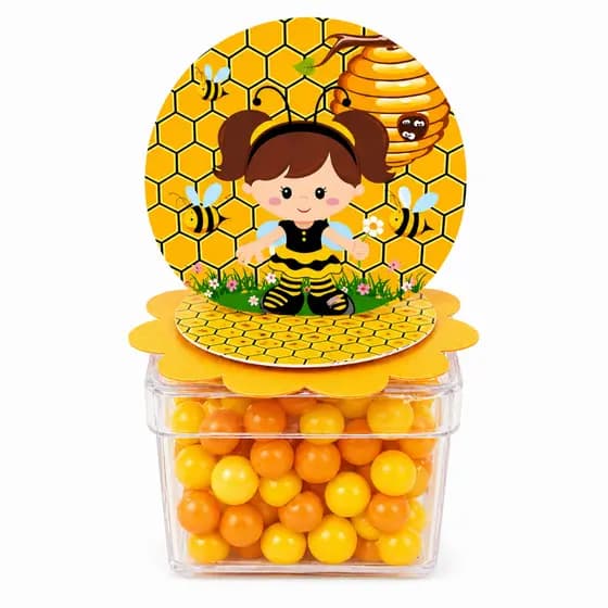 Aplique 3D para Caixa Acrílica abelhinha | Lembrancinha Aniversário | Festa Infantil ENVIO IMEDIATO