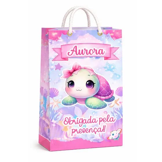 Sacolinha surpresa Fundo do mar Tartaruguinha - tam. P | festa infantil - ENVIO IMEDIATO
