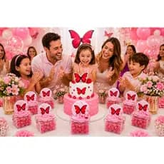 Aplique 3D Borboleta Vermelha para Caixinha Acrílica - Lembrancinha Aniversário Festa - ENVIO RÁPIDO