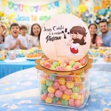 Aplique 3D Jesus - Lembrancinha  de Aniversário Festa Infantil Caixa Acrílica Páscoa - Envio Rápido