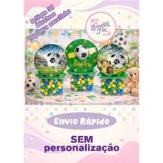 Aplique 3D Futebol para Caixa Acrílica - TAG Aniversário Festa Infantil Brasil - envio rápido