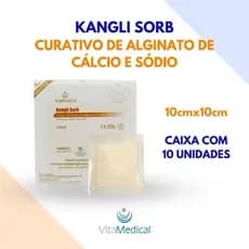 Curativo de Fibra de Alginato de Cálcio 10cm X 10cm (Caixa com 10 Unidades)