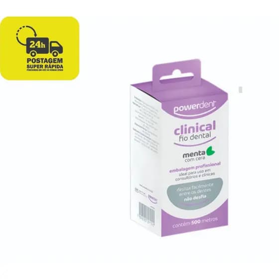 Fio Dental Clinical Floss Menta c/ Cera 500m - Powerdent