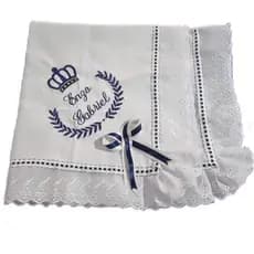 Manta De Piquet Bordada Coroa Personalizada Com Nome Do Bebê
