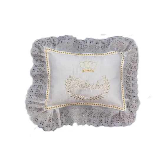 Almofadinha De Bebê em Piquet Personalizada Com Badado Lese Grande 100% Algodão Infantil