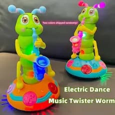 Brinquedos Elétricos Infantis Dançante Twister Worm Com Luzes/Lagarta Musical Jogando De Saxofone Idade De 1 A 3