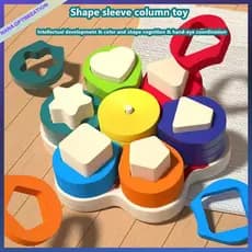 Coluna De Manga Correspondente De Forma Geométrica , Brinquedos Educativos Para Educação Precoce , Bebê Menino E Menina